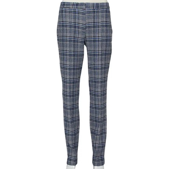 Off-White truck pants plaid Blue & Grey Patterned Wool Zip tapered leg trouser - Picture 1 of 14
